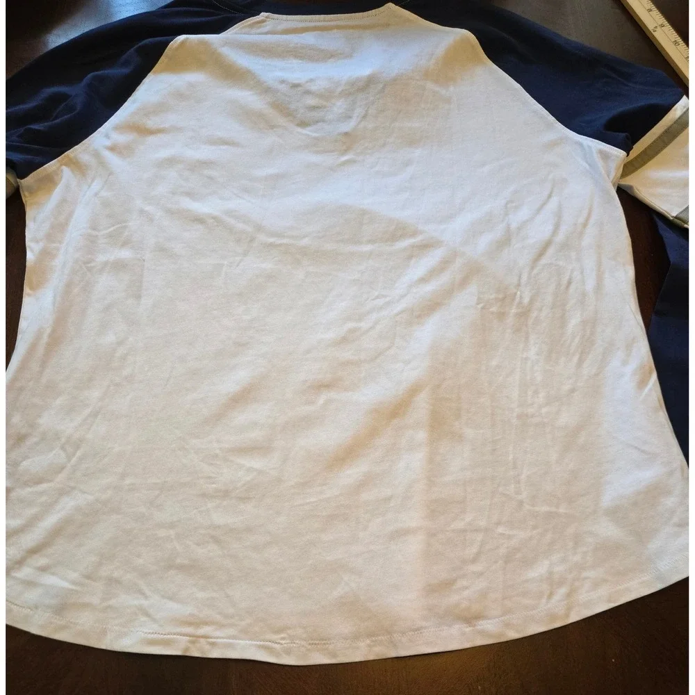 Fanatics New York Yankees MLB Women 2XL White Navy Lace Up Long Sleeve Tee NWT